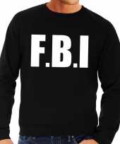 Politie fbi tekst sweater trui zwart voor heren trend