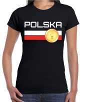 Polska polen landen t-shirt zwart dames trend