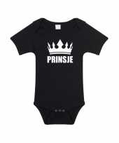 Prinsje met kroon rompertje zwart baby trend