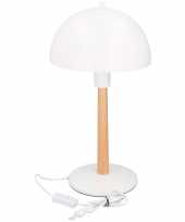 Retro schemerlamp tafellamp houten voet 44 cm trend