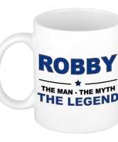 Robby the man the myth the legend collega kado mokken bekers 300 ml trend