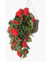 Rode geranium kunstplant hangplant 70 cm trend