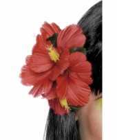 Rode hawaii haarbloemen trend