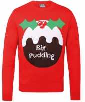 Rode kerst trui pudding voor heren trend