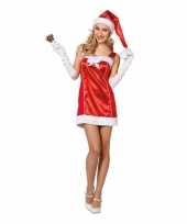 Rode sexy kerstvrouw jurk met kerstmuts voor dames trend