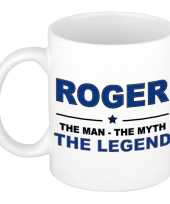 Roger the man the myth the legend collega kado mokken bekers 300 ml trend