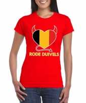 Rood belgie rode duivels hart-shirt dames trend