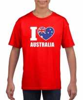 Rood i love australie fan shirt kinderen trend