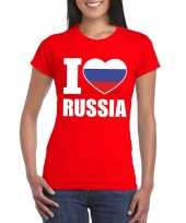 Rood i love rusland fan shirt dames trend