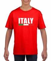 Rood italie supporter t-shirt voor kinderen trend