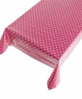 Roze buiten tafelkleed tafelzeil polkadot 140 x 240 cm trend