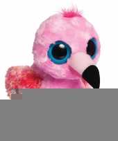 Roze flamingo knuffel 20 cm met grote ogen trend