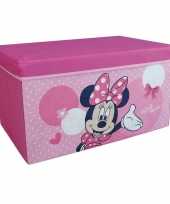 Roze minnie mouse disney speelgoed opbergbox met zitvlak 55 cm trend