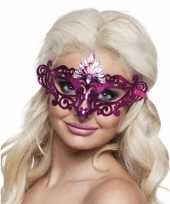 Roze oogmasker met diamanten voor dames trend