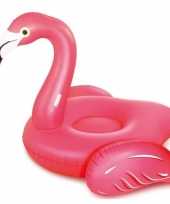 Roze opblaasbare flamingo dieren luchtbed 122 cm trend