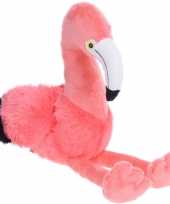 Roze pluche flamingo knuffel 23 cm trend