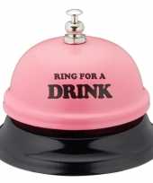 Roze tafelbel ring for a drink 7 5 cm trend