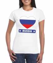 Rusland hart vlag t-shirt wit dames trend