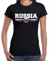 Rusland russia landen t-shirt zwart dames trend