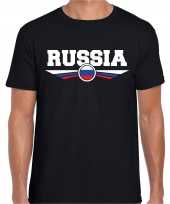 Rusland russia landen t-shirt zwart heren trend