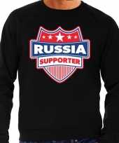 Rusland russia schild supporter sweater zwart voor heren trend