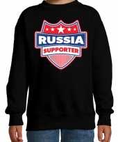 Rusland russia schild supporter sweater zwart voor kinder trend