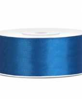 Satijn sierlint kobalt blauw 25 mm trend