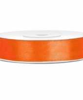 Satijn sierlint oranje 12 mm trend