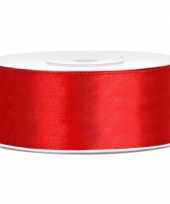 Satijn sierlint rood 25 mm trend