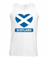 Schotland hart vlag singlet-shirt tanktop wit heren trend