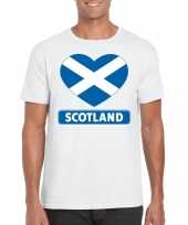Schotland hart vlag t-shirt wit heren trend