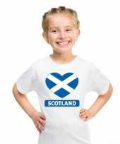 Schotland hart vlag t-shirt wit jongens en meisjes trend