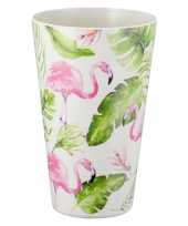 Set van 4 melamine drinkbekers flamingo 350 ml trend