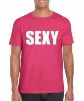 Sexy tekst t-shirt roze heren trend