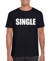 Single vrijgezel tekst t-shirt zwart heren trend