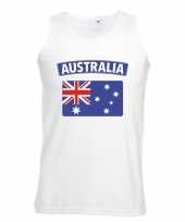 Singlet-shirt tanktop australische vlag wit heren trend