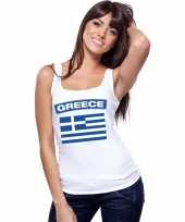 Singlet-shirt tanktop griekse vlag wit dames trend