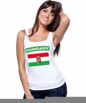 Singlet-shirt tanktop hongaarse vlag wit dames trend