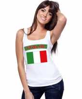 Singlet-shirt tanktop italiaanse vlag wit dames trend
