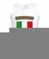 Singlet-shirt tanktop italiaanse vlag wit heren trend