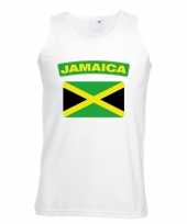 Singlet-shirt tanktop jamaicaanse vlag wit heren trend