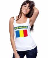 Singlet-shirt tanktop roemeense vlag wit dames trend