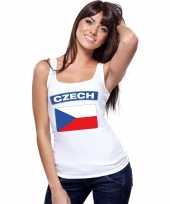 Singlet-shirt tanktop tsjechische vlag wit dames trend