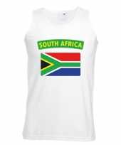 Singlet-shirt tanktop zuid afrikaanse vlag wit heren trend