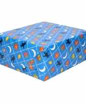 Sinterklaas inpakpapier cadeaupapier print blauw 2 5 x 0 7 meter trend 10165794