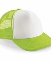 Snapback truckers pet lime groen wit voor volwassenen trend