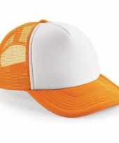 Snapback truckers pet oranje wit voor volwassenen trend