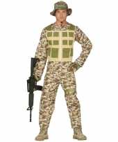 Soldaat verkleed pak kostuum camouflage woestijn voor heren trend