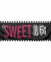 Spandoek sweet 16 feest 74 x 220 cm trend