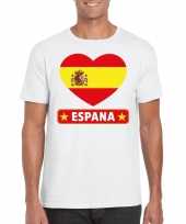 Spanje hart vlag t-shirt wit heren trend